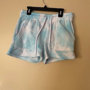 Blue and White Tye Dye Shorts